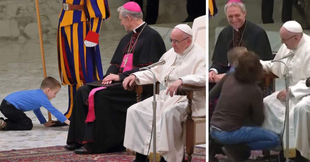 Boy With Disabilities Runs Onto Stage With Pope Francis, But Pope’s Response Leaves Crowd In Awe