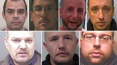 Seven of the men involved in the horrific abuse. Seven of the men involved in the horrific abuse. 