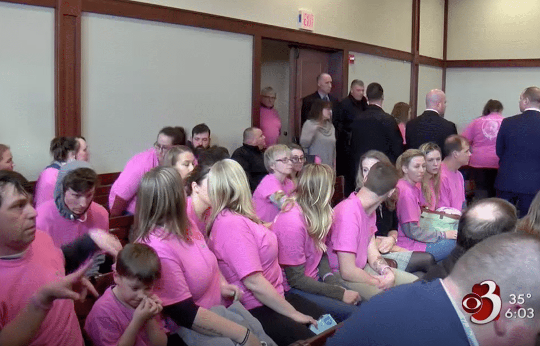 Family and friends in court supporting "Justice for Harper Rose" via WHNT19