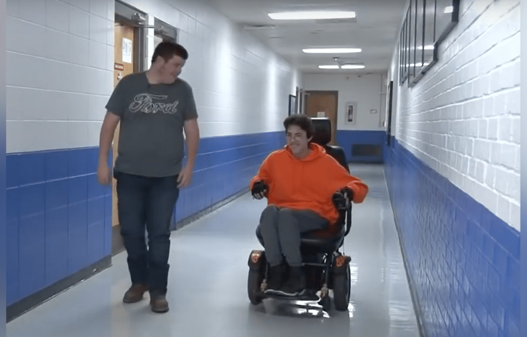 Teen saves all his money for 2 years to buy his best friend an electric wheelchair