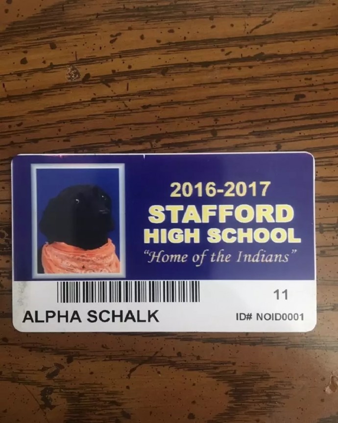 Alpha's I.D. card via Twitter